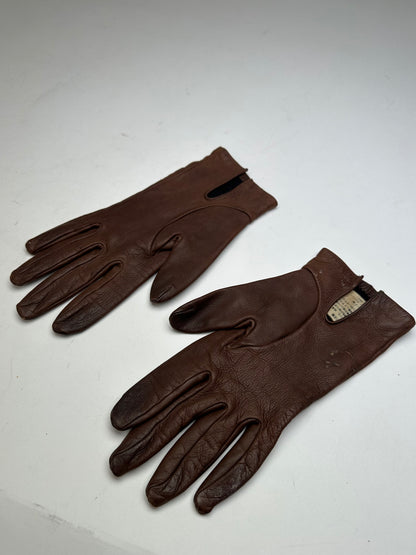 Vintage Loewe Madrid Leather Gloves Brown