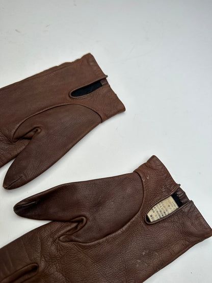 Vintage Loewe Madrid Leather Gloves Brown