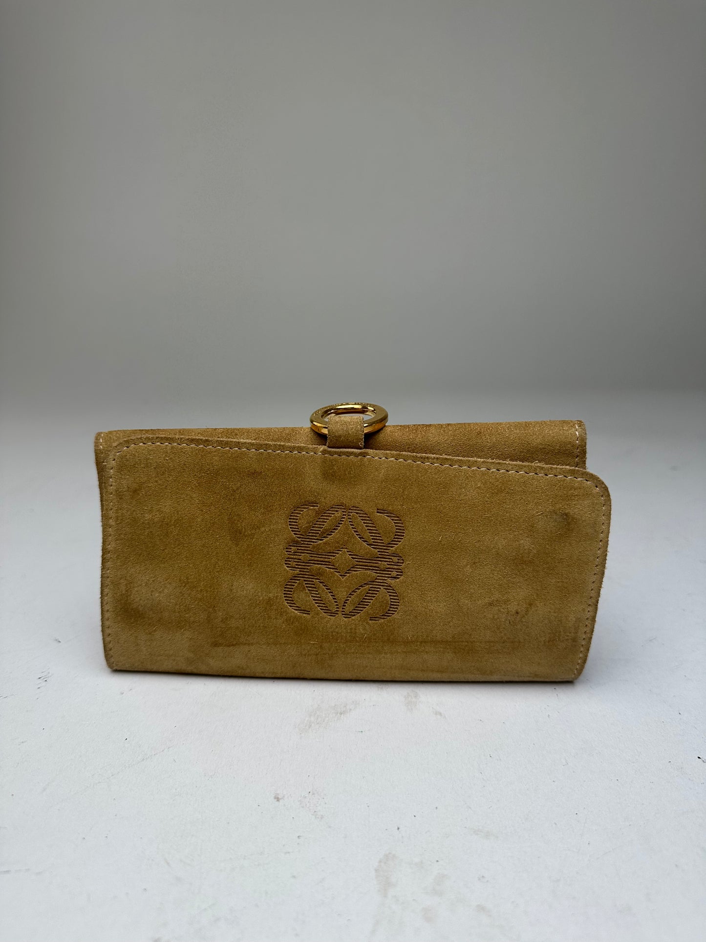 Vintage Loewe Suede Wallet Tan