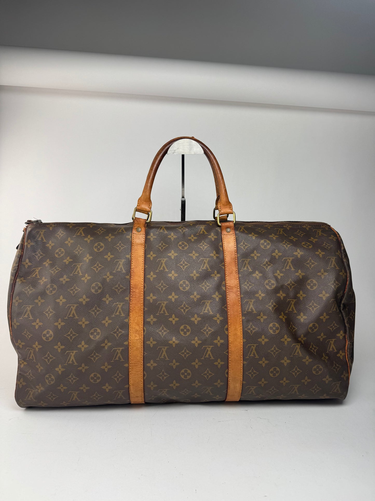 Sac de sport vintage Louis Vuitton Monogram 60keepball en cuir marron