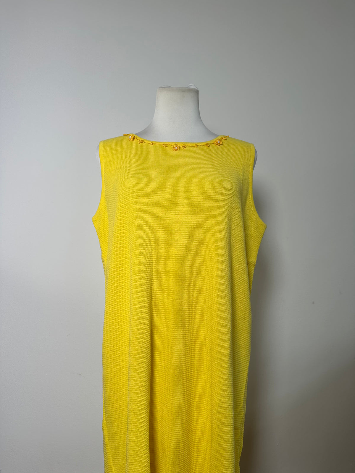 Vintage Issey Miyake Sleeveless Dress Bright Yellow M