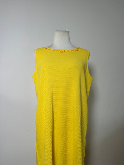 Vintage Issey Miyake Sleeveless Dress Bright Yellow M
