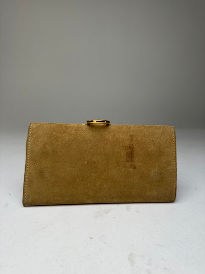 Vintage Loewe Suede Wallet Tan