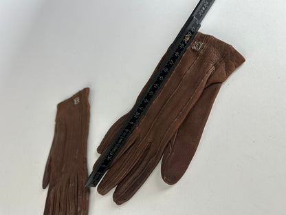 Vintage Loewe Madrid Leather Gloves Brown