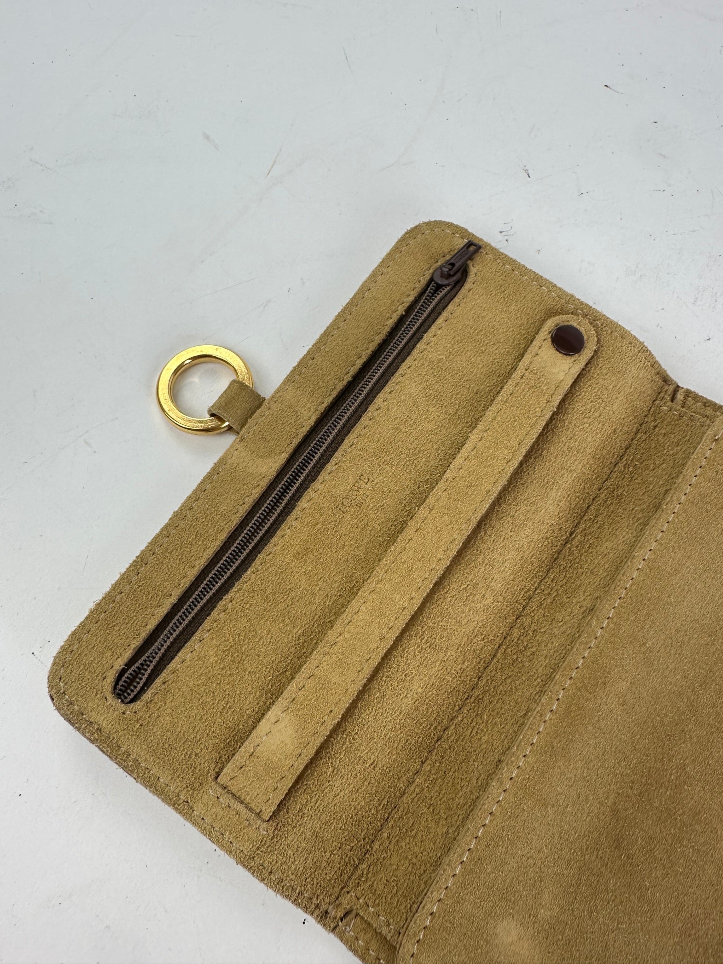 Vintage Loewe Suede Wallet Tan