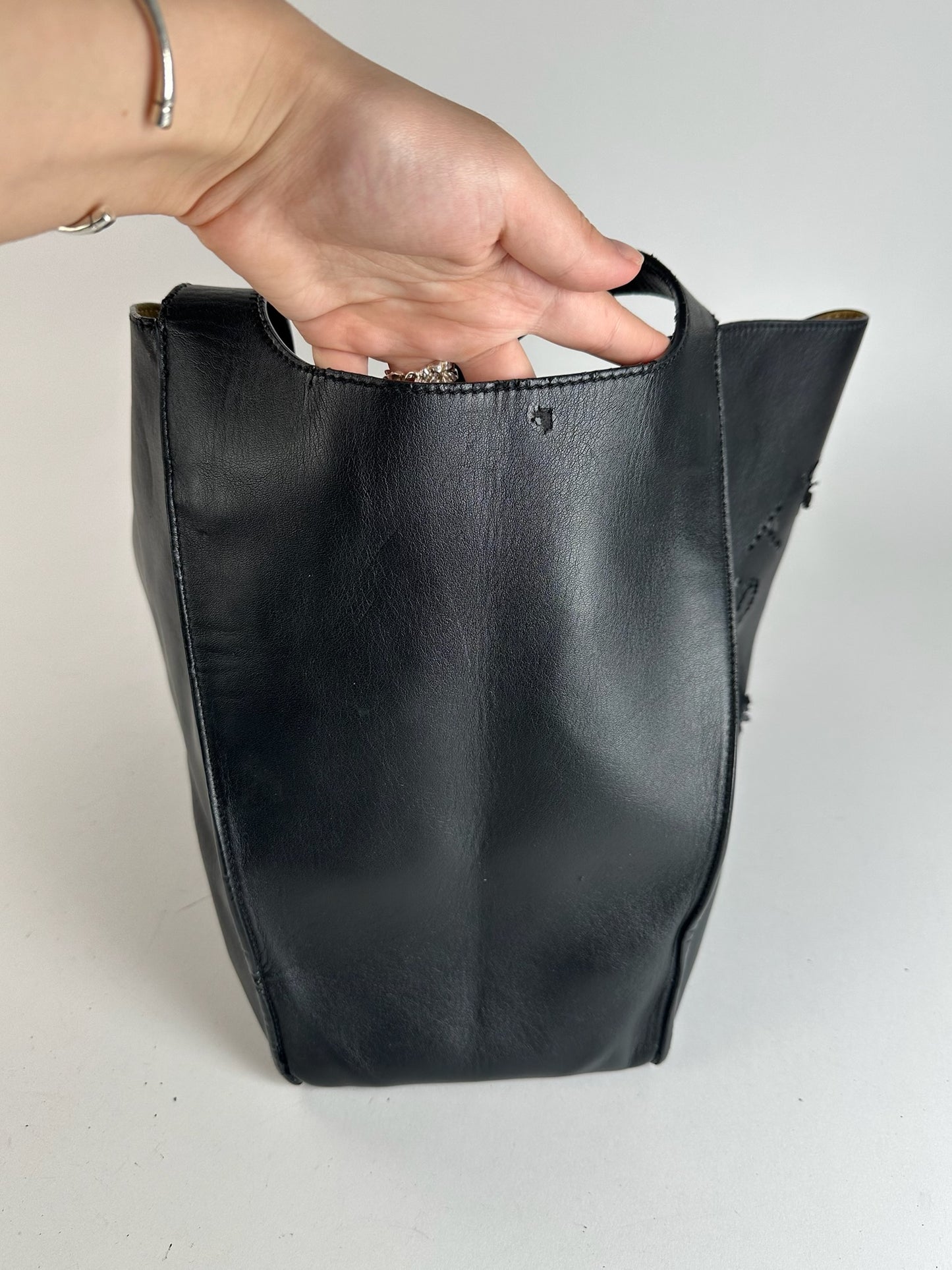 Sac vintage en cuir vegan avec logo Stella Mc Cartney noir