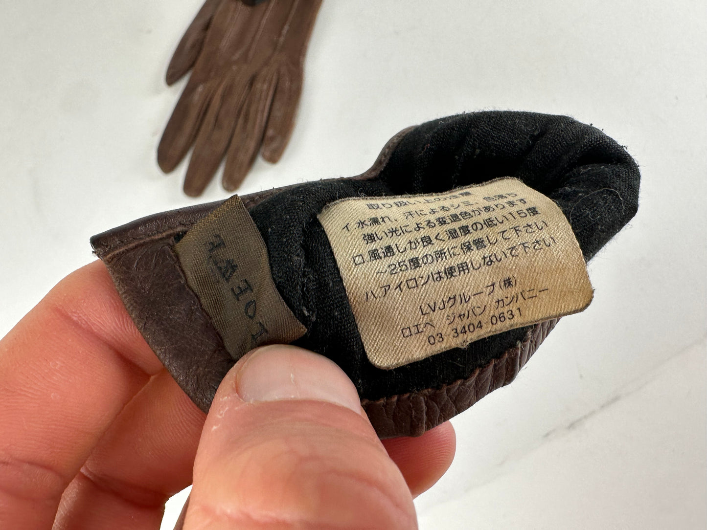 Vintage Loewe Madrid Leather Gloves Brown