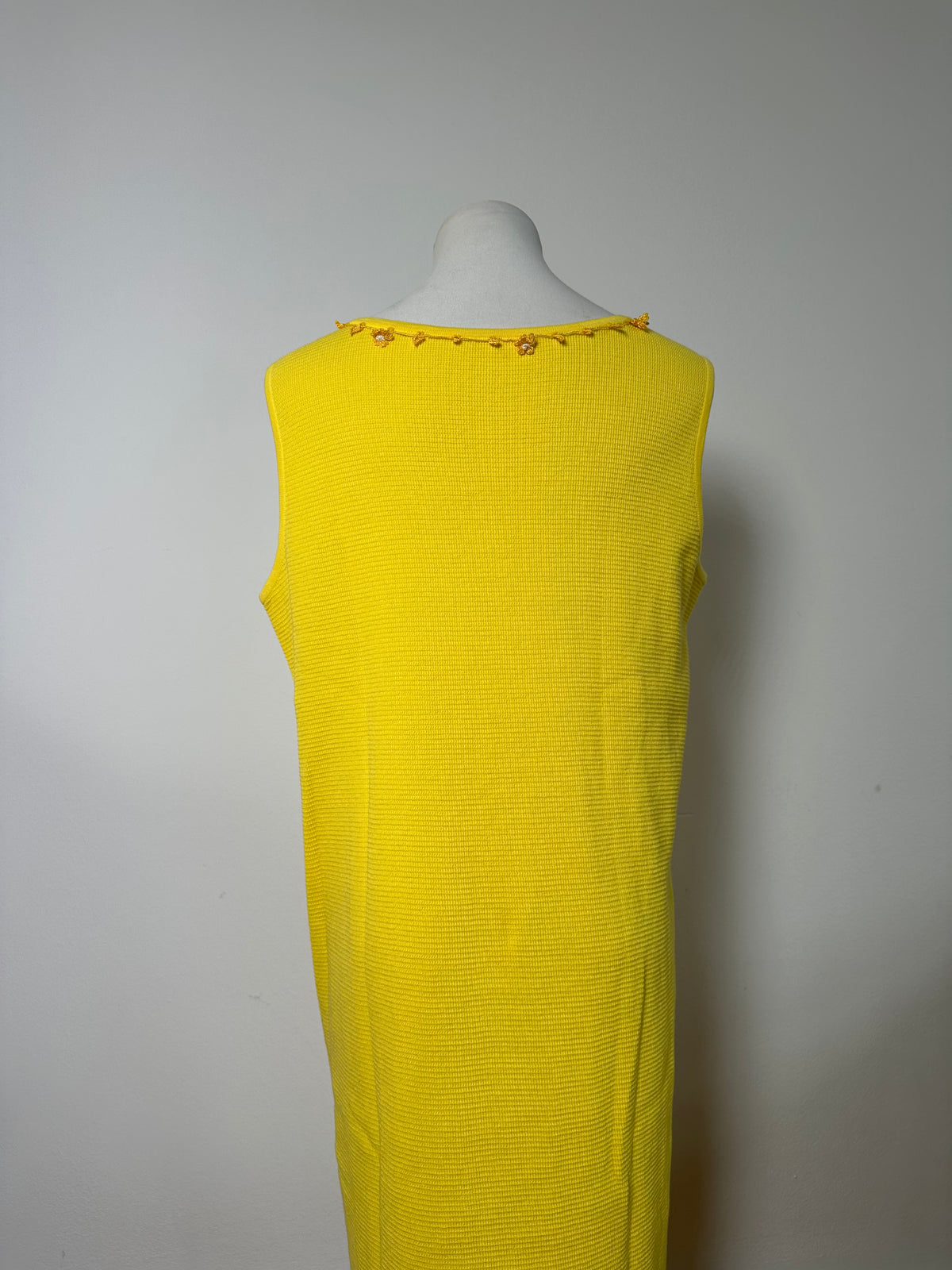 Vintage Issey Miyake Sleeveless Dress Bright Yellow M