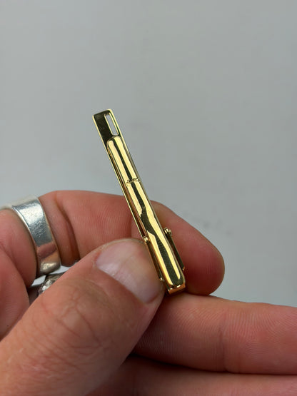 Vintage Yves Saint Laurent Tie Clip and Cufflinks Set Gold-tone Boxed