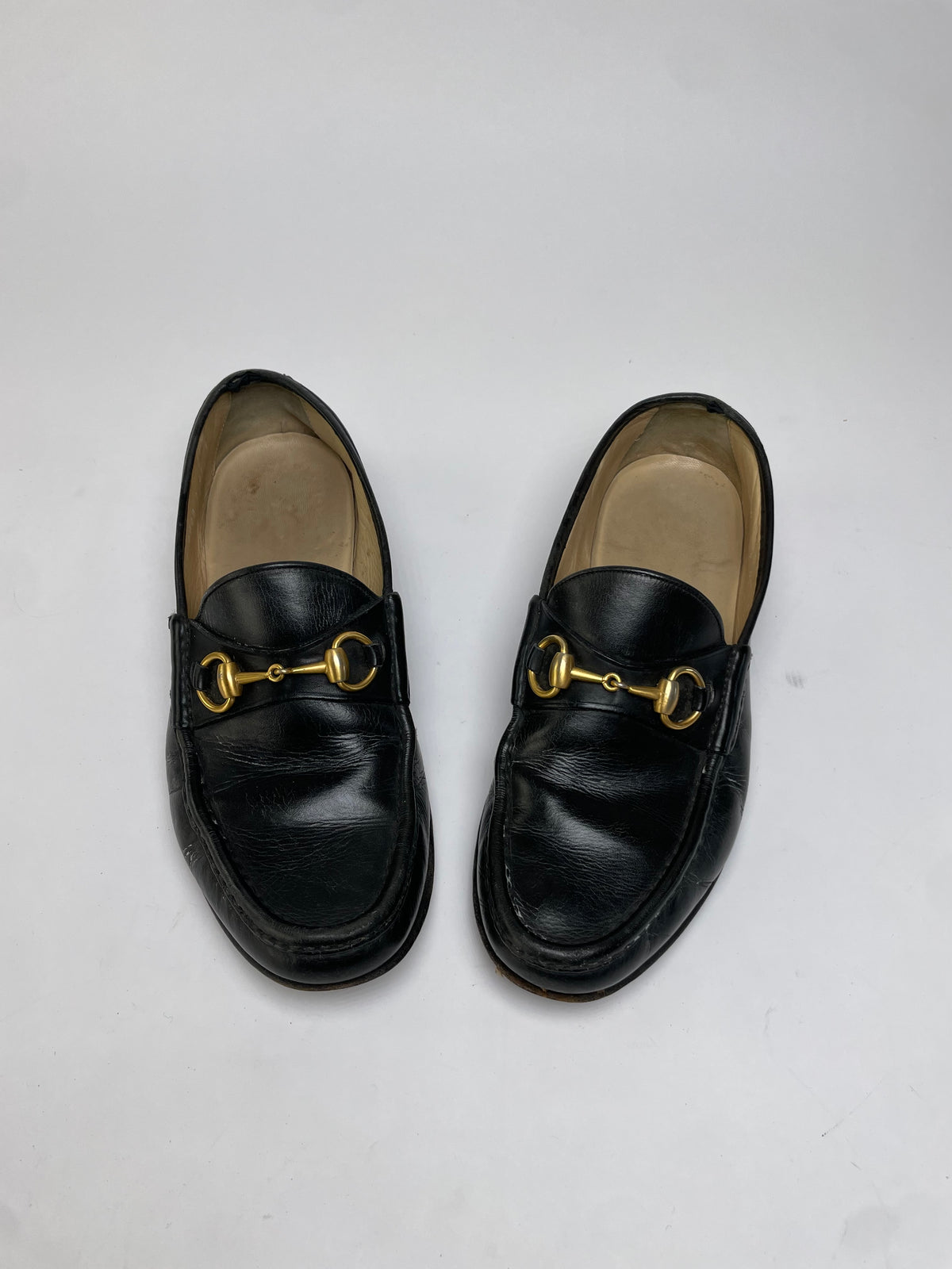 Vintage Gucci Men's Leather Horsebit Loafers Early 2000s Black EU41