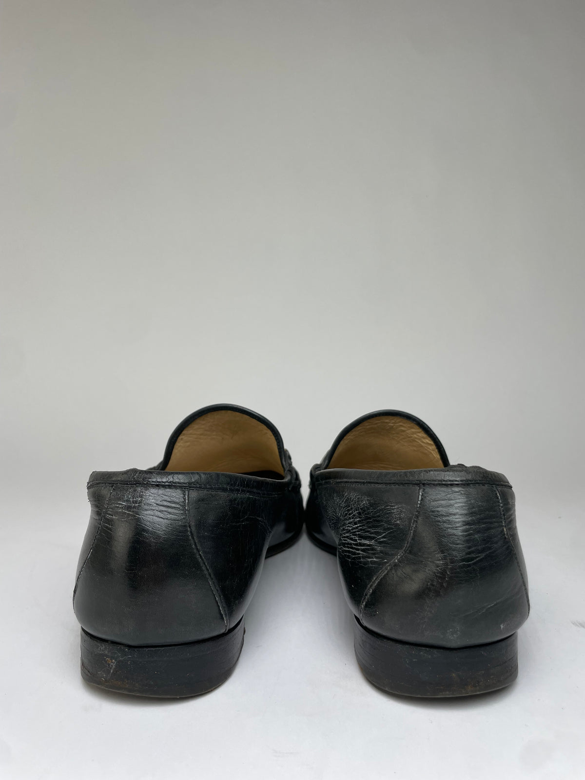 Vintage Gucci Men's Leather Horsebit Loafers Early 2000s Black EU41