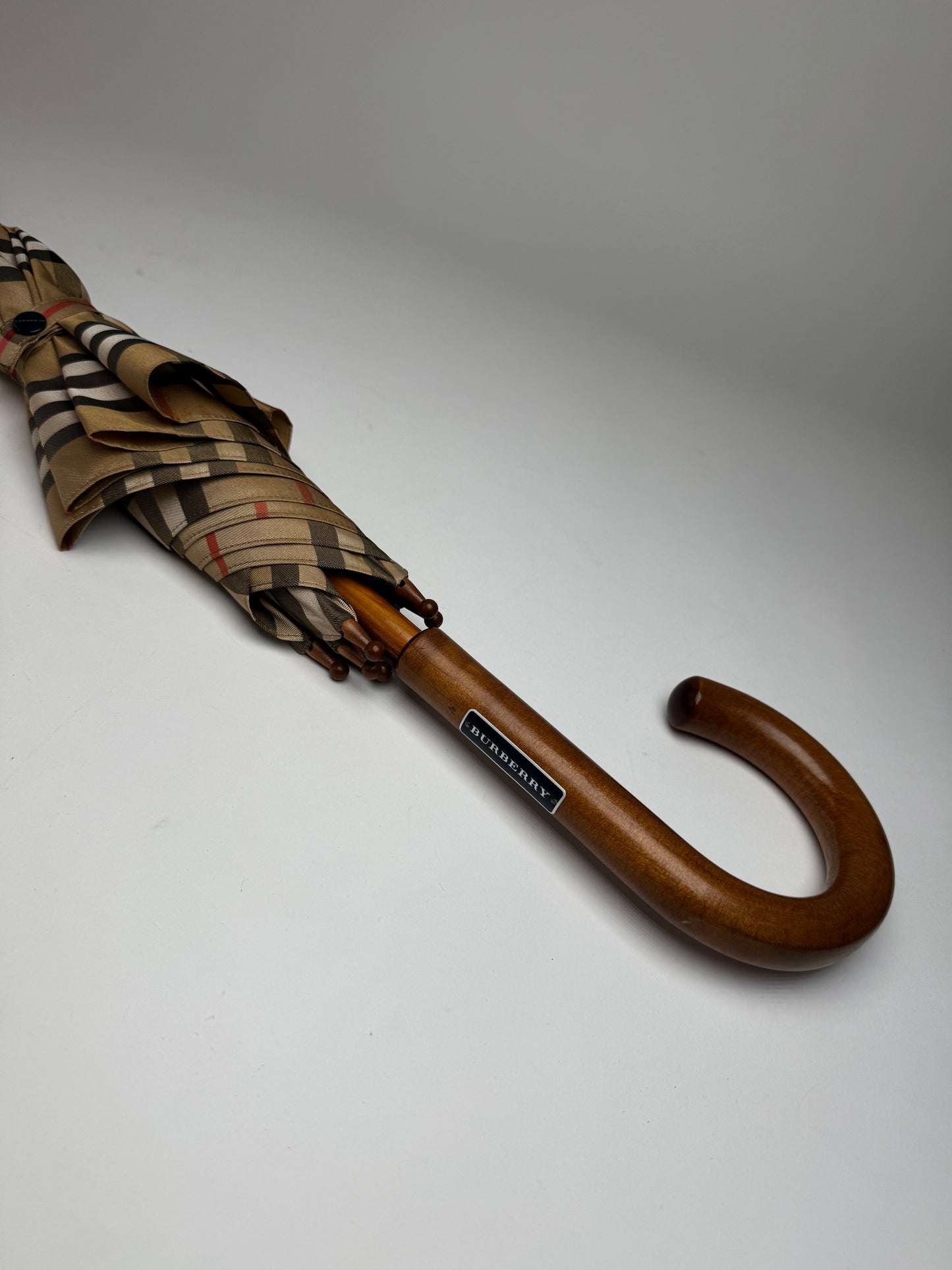 Vintage Burberry Nova Check Umbrella Beige