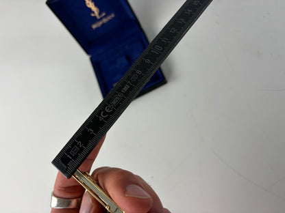 Vintage Yves Saint Laurent Tie Clip and Cufflinks Set Gold-tone Boxed