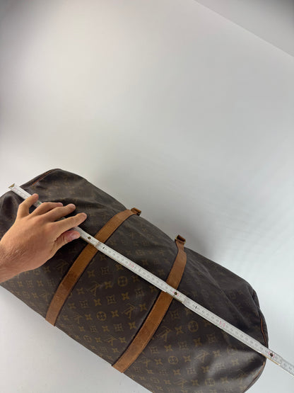 Sac de sport vintage Louis Vuitton Monogram 60keepball en cuir marron