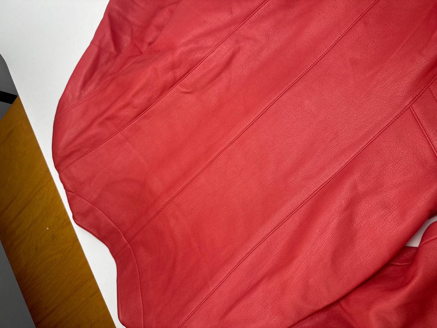 Vintage Courreges Leather Coat red