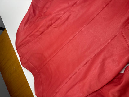 Vintage Courreges Leather Coat red