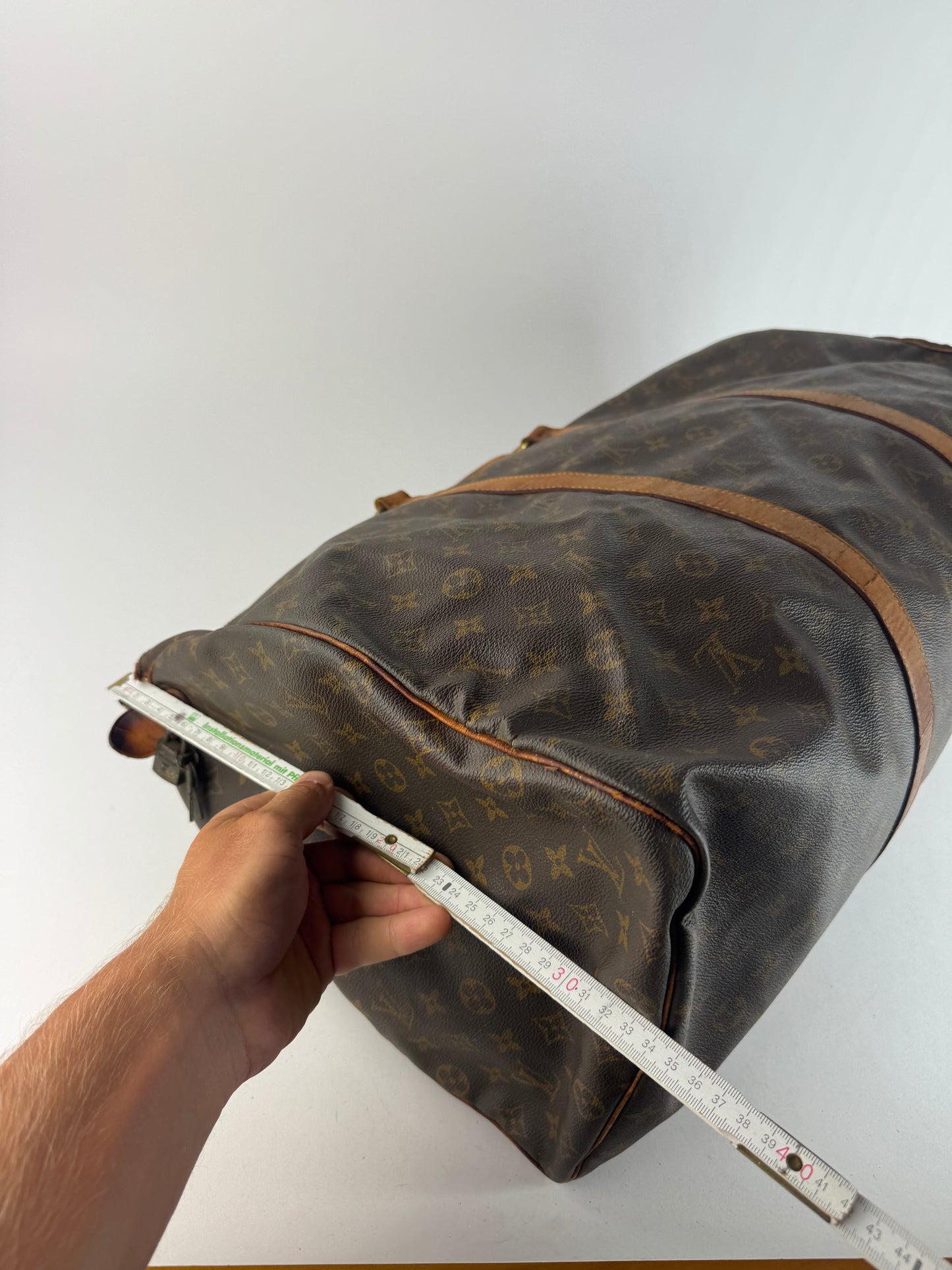 Sac de sport vintage Louis Vuitton Monogram 60keepball en cuir marron