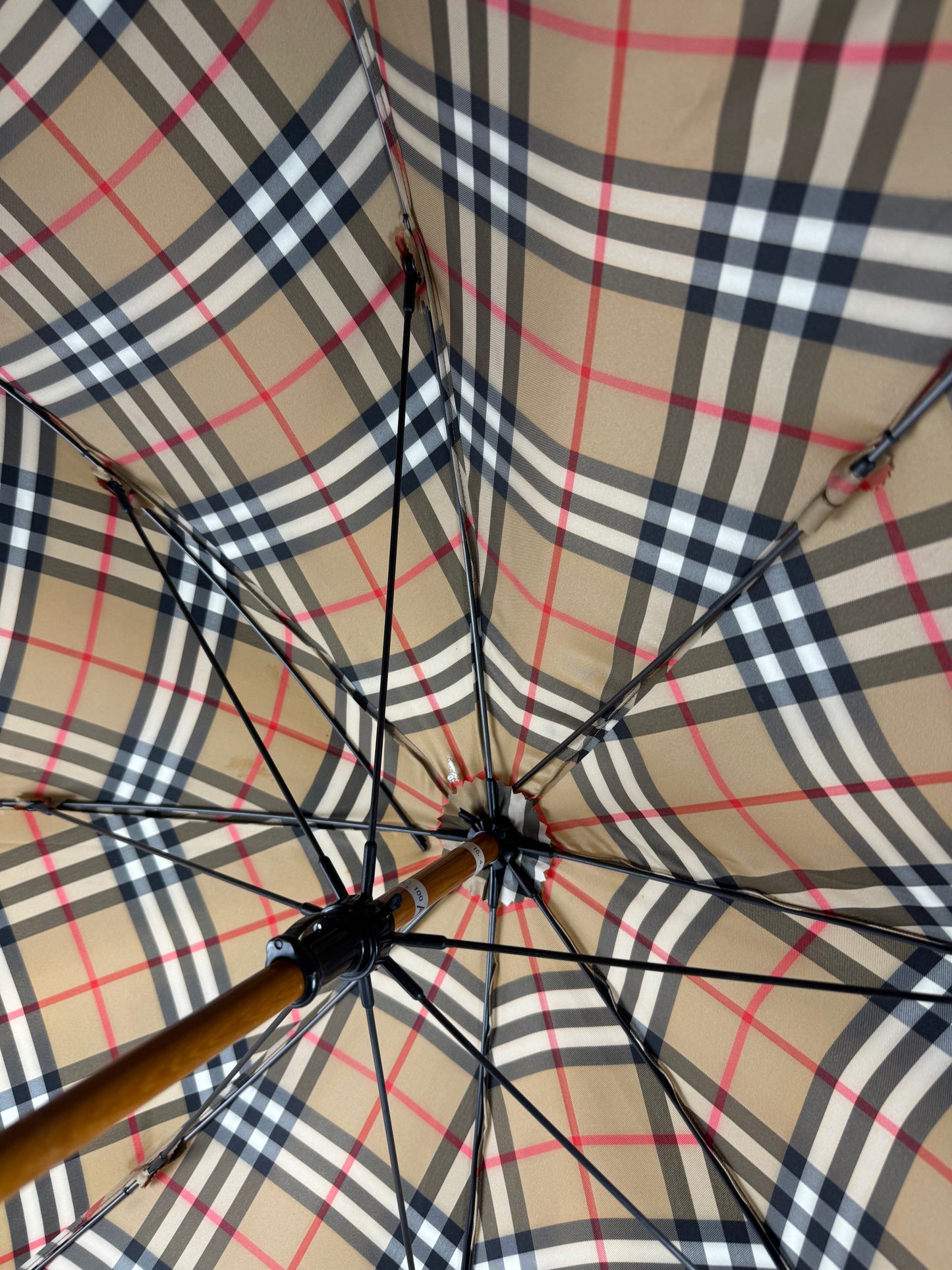 Vintage Burberry Nova Check Umbrella Beige