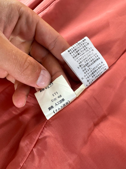 Vintage Courreges Leather Coat red