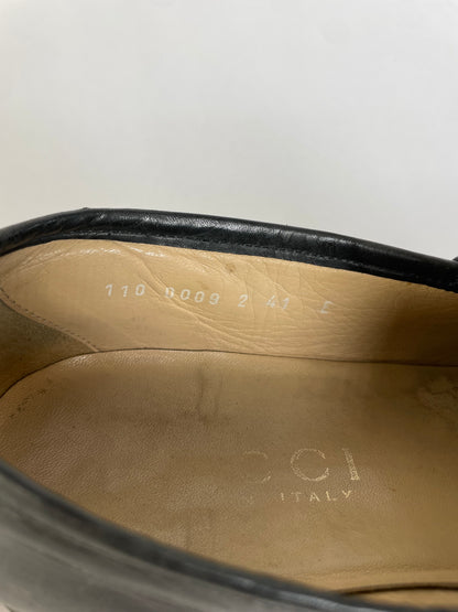 Vintage Gucci Men's Leather Horsebit Loafers Early 2000s Black EU41