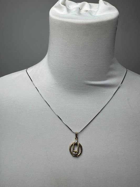 Vintage Courreges Collier Bicolor Silver Gold