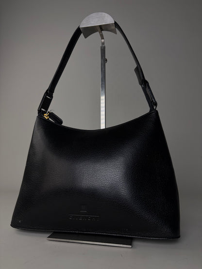 Vintage Givenchy Leather Shoulder Bag Black Gold