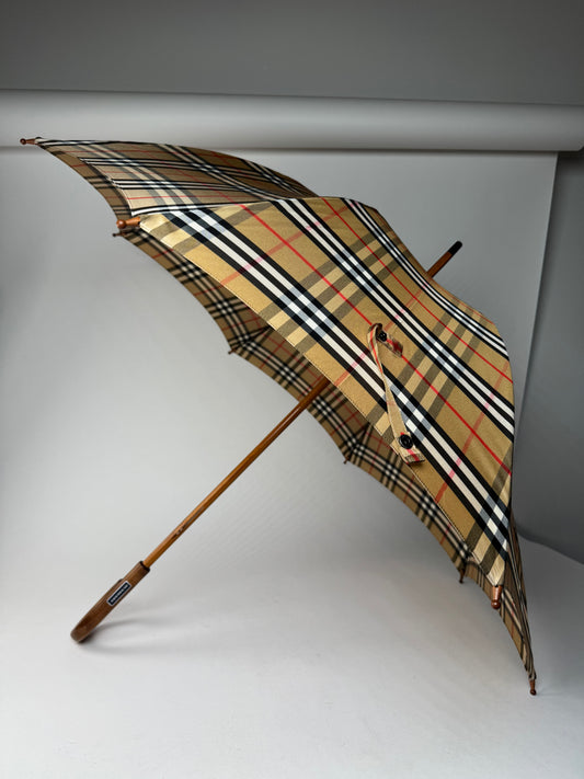 Vintage Burberry Nova Check Umbrella Beige