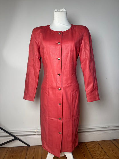 Vintage Courreges Leather Coat red