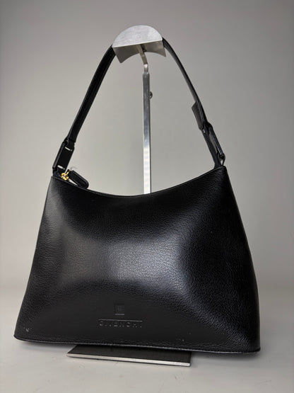 Vintage Givenchy Leather Shoulder Bag Black Gold