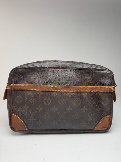 Pochette vintage Louis Vuitton en cuir Monogram marron