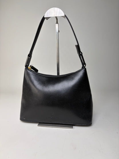 Vintage Givenchy Leather Shoulder Bag Black Gold