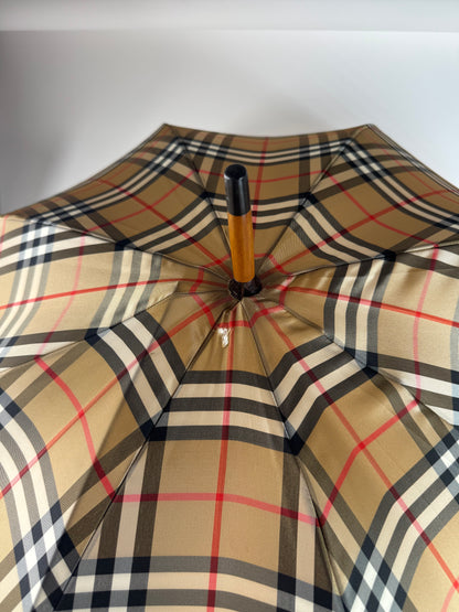 Vintage Burberry Nova Check Umbrella Beige