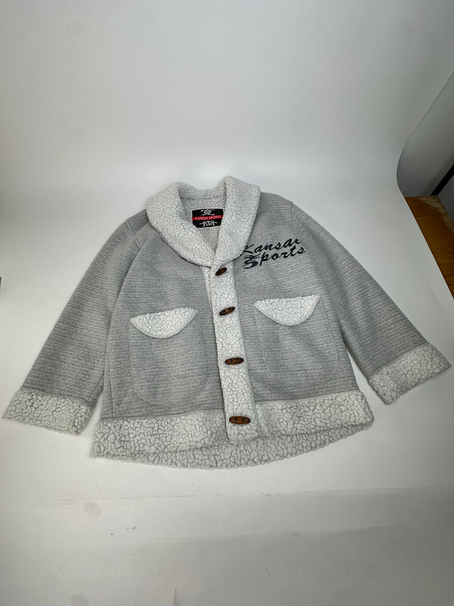 Vintage Kansai Yamamoto Wool Parka Grey White M
