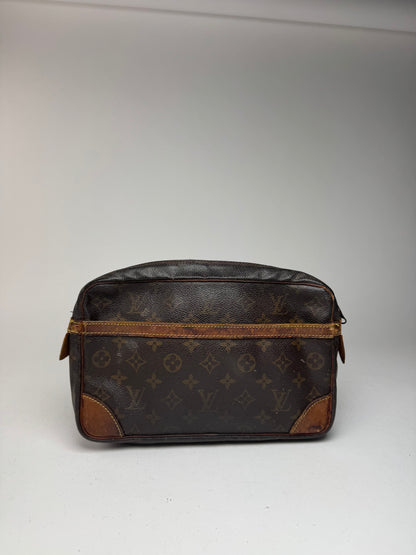 Pochette vintage Louis Vuitton en cuir Monogram marron