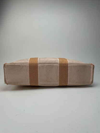 Sac Hermès vintage en coton beige orange