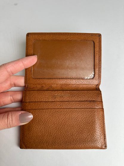 Vintage Yves Saint Laurent Grained Leather Bifold Wallet Late 1990s Brown