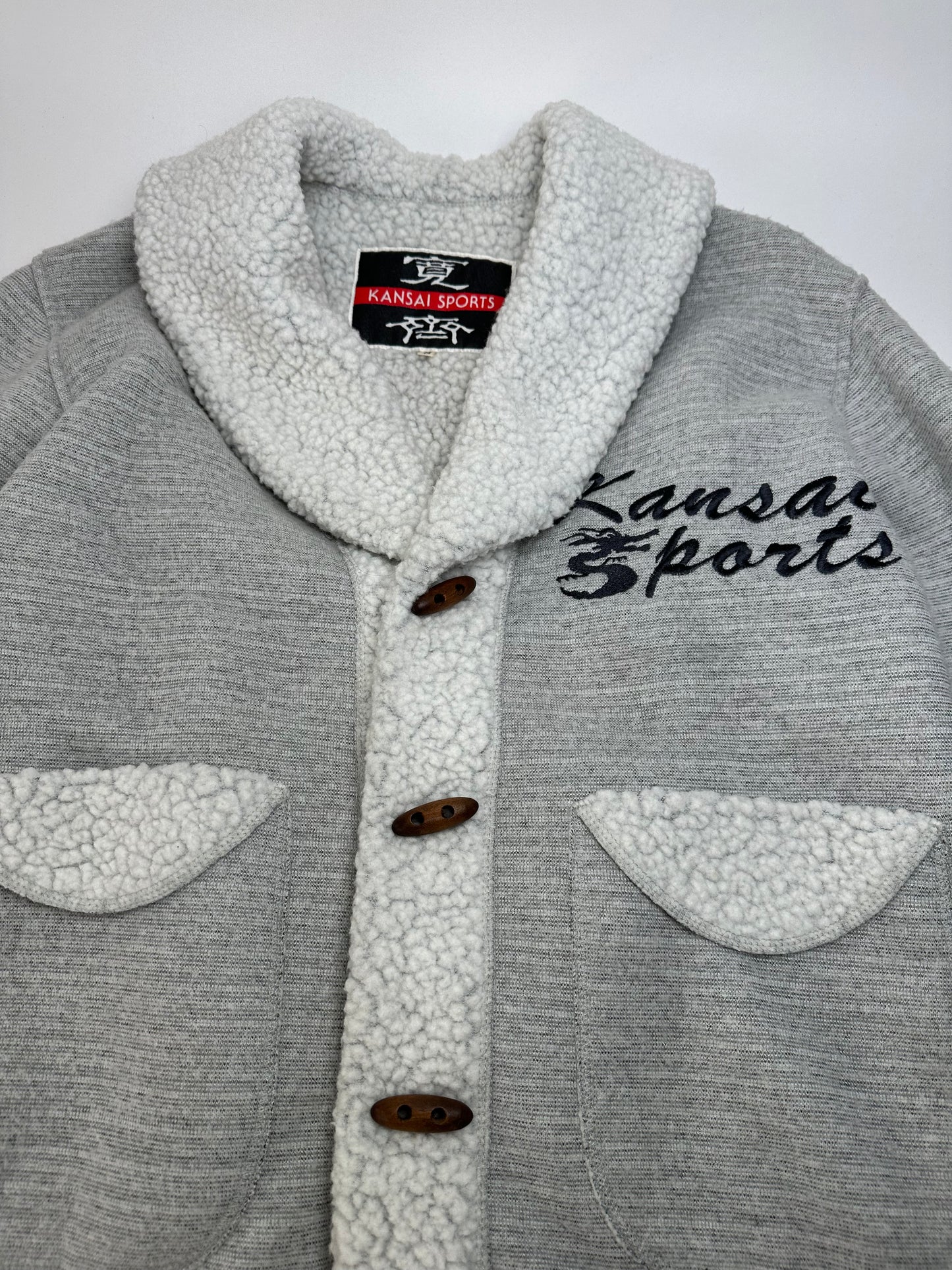 Vintage Kansai Yamamoto Wool Parka Grey White M
