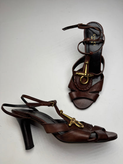 Vintage Gucci Horsebit Tom Ford Leather Pumps Brown EU36