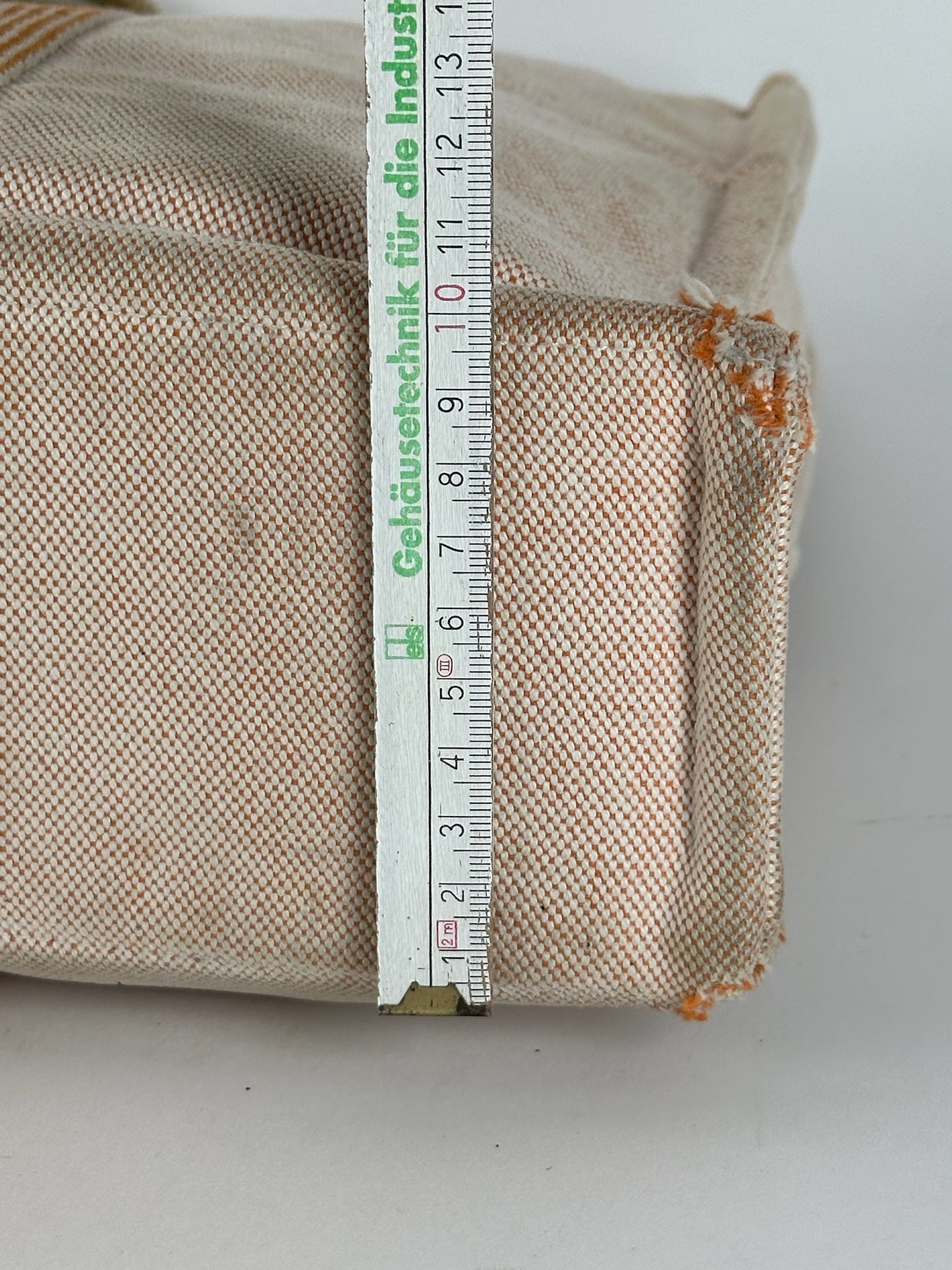 Sac Hermès vintage en coton beige orange