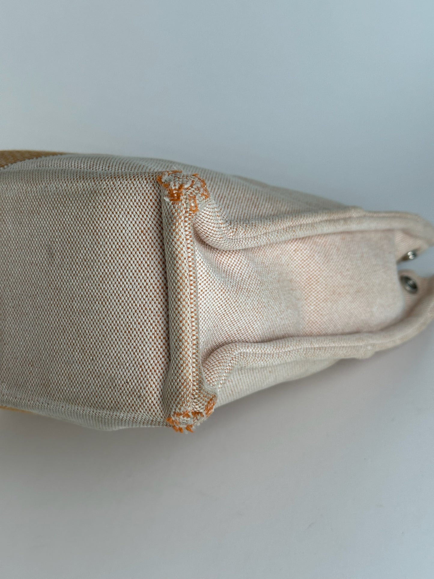 Sac Hermès vintage en coton beige orange