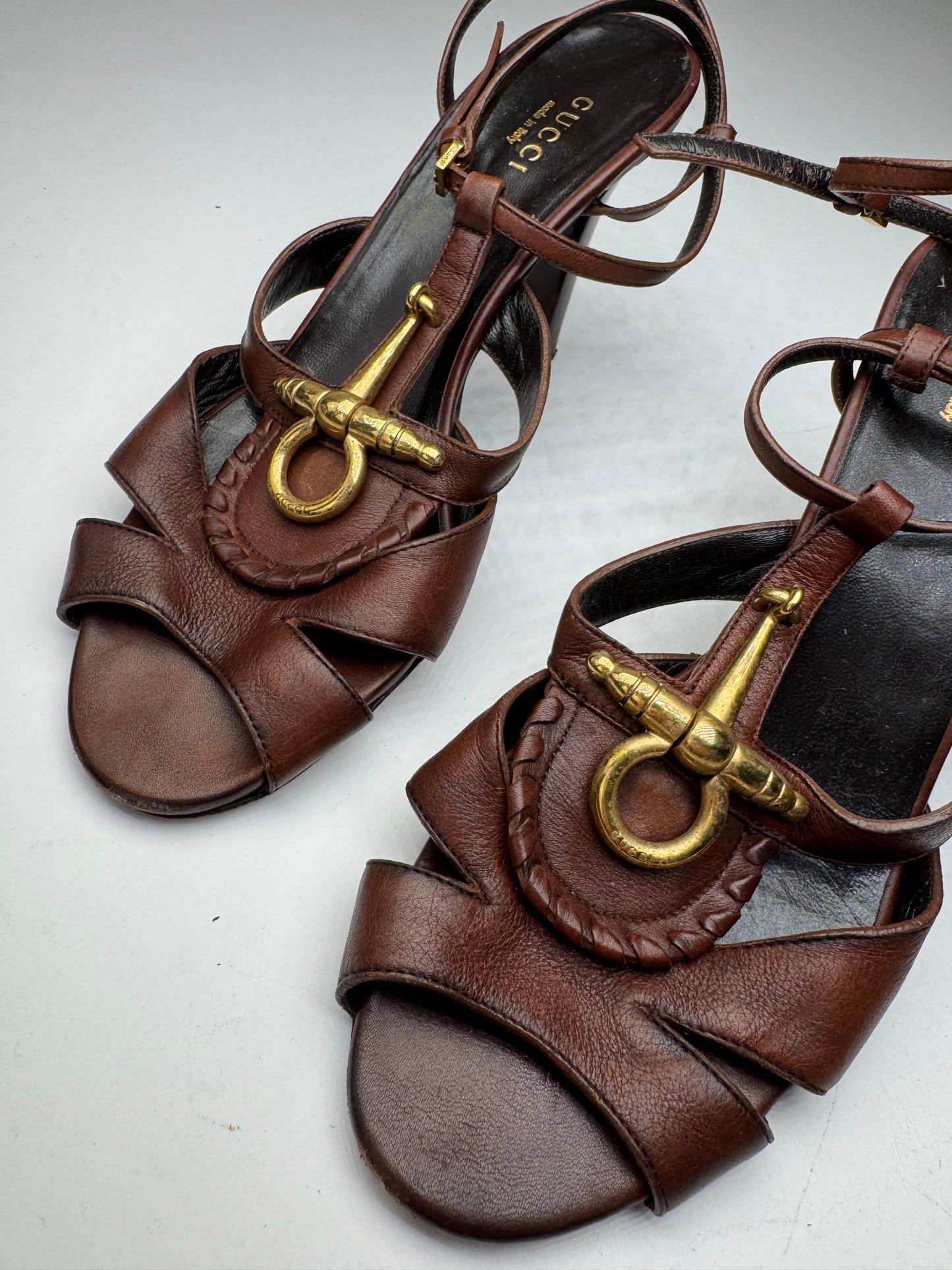 Vintage Gucci Horsebit Tom Ford Leather Pumps Brown EU36