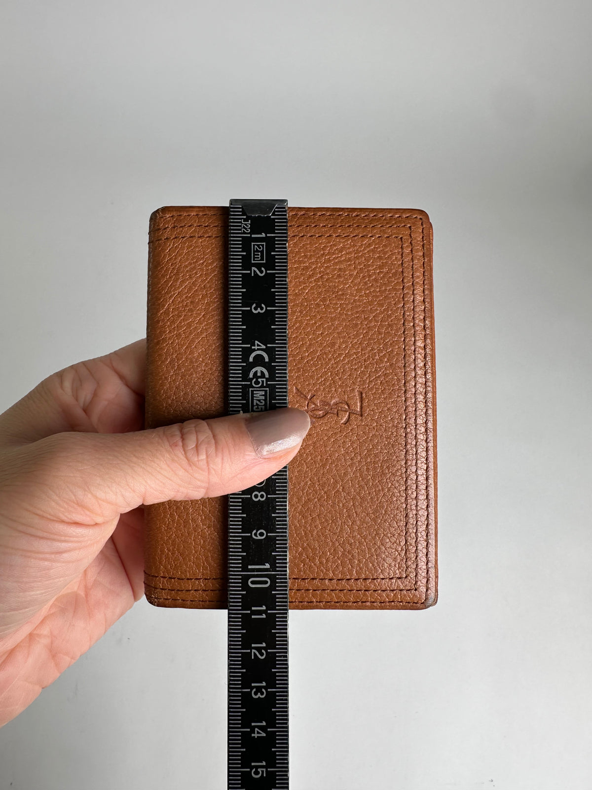 Vintage Yves Saint Laurent Grained Leather Bifold Wallet Late 1990s Brown
