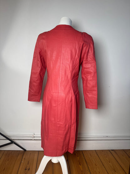 Vintage Courreges Leather Coat red