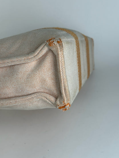 Sac Hermès vintage en coton beige orange