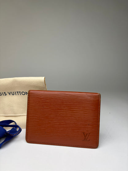 Vintage Louis Vuitton Epi Leather Bifold Wallet Late 1990s Orange