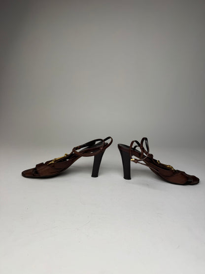 Vintage Gucci Horsebit Tom Ford Leather Pumps Brown EU36