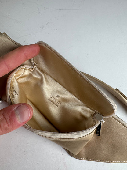 Vintage Gucci Satin Waist Bag Golden