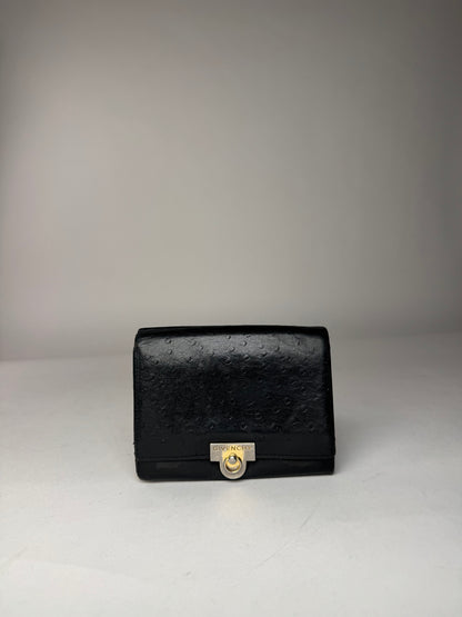 Vintage Givenchy Ostrich Leather Wallet Black