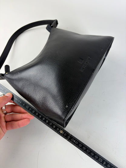 Vintage Givenchy Leather Shoulder Bag Black Gold