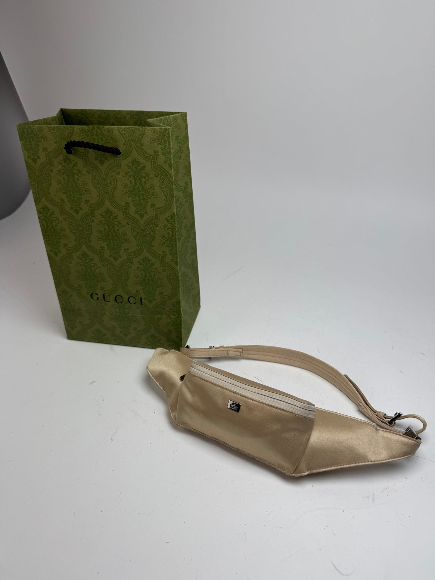 Vintage Gucci Satin Waist Bag Golden